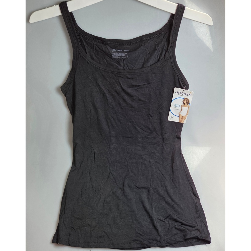 Jockey Elance Supersoft Cami Black Micro Modal Stretch Tank Top Small NWT